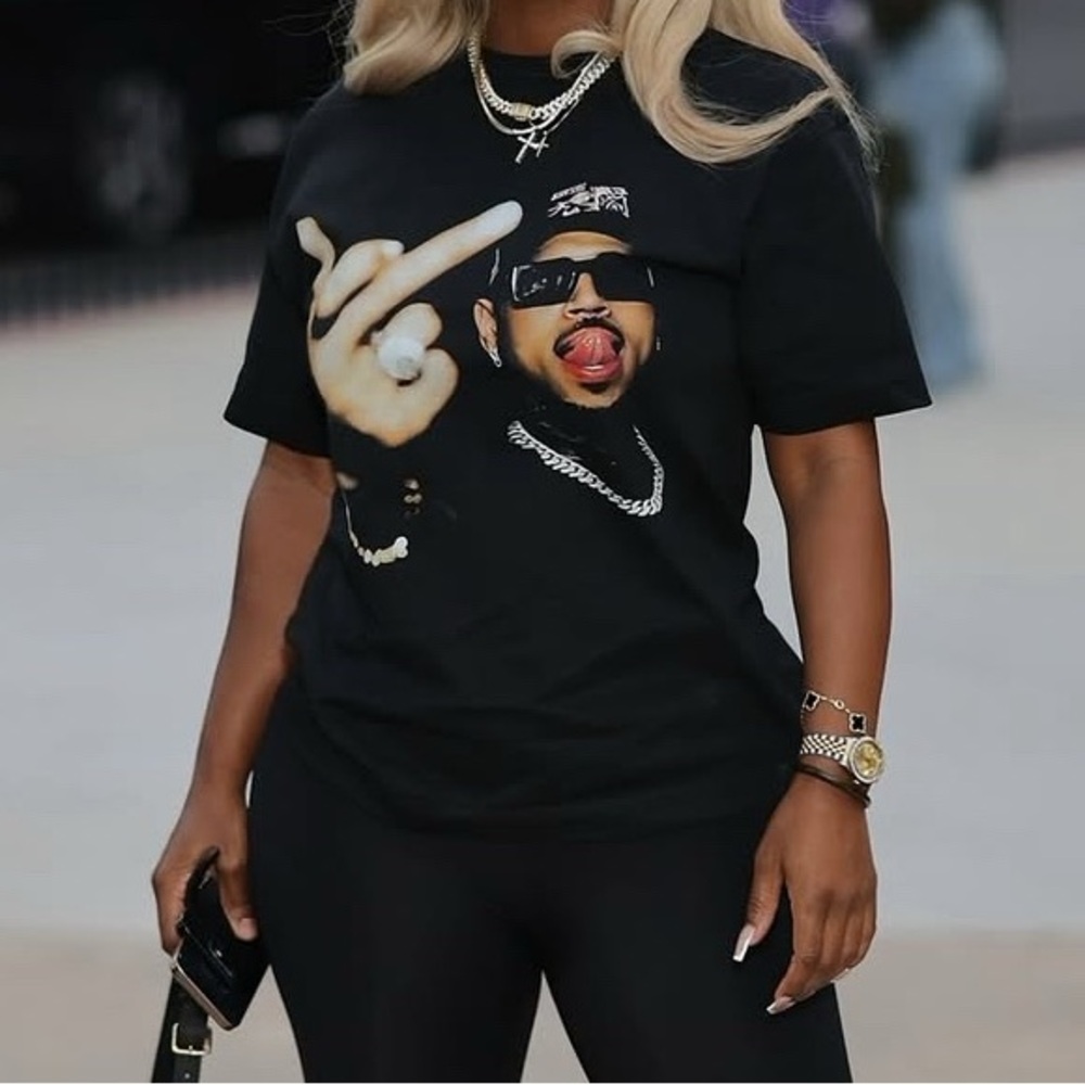 Black Graphic T-Shirt with Bold Design